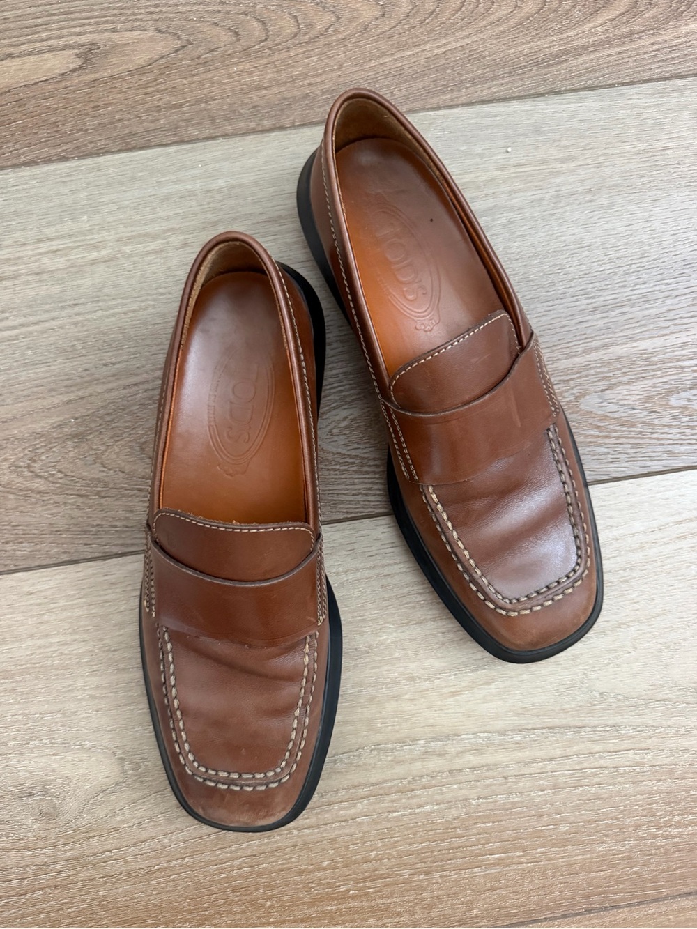 Tods Leather Loafers, 39